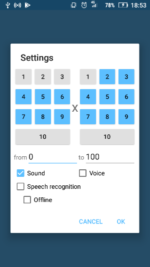Multiplication table Screenshot 3