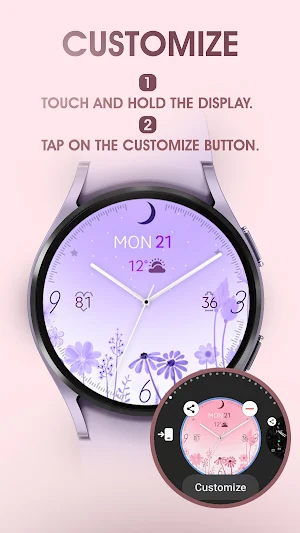 Dream Pink Analog watch face Screenshot 3