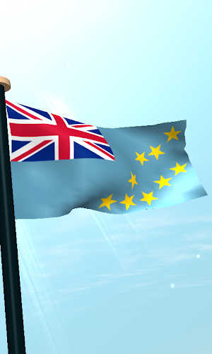 Tuvalu Flag 3D Free Wallpaper Screenshot 3