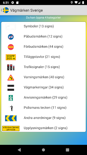 Sverige vägskyltar Screenshot 0