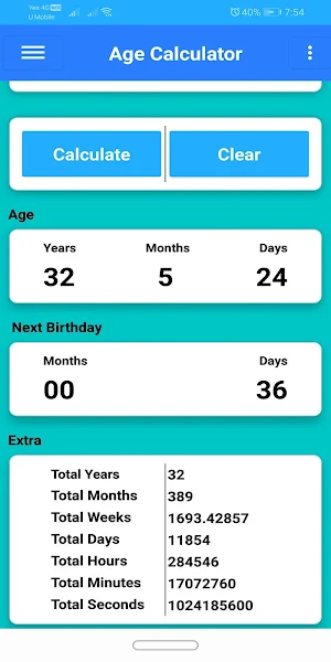 Age Calculator By MaX Screenshot 1
