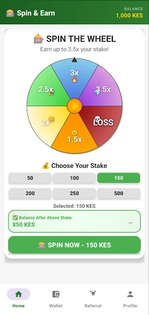 Spin and earn to Mpesa Screenshot 0