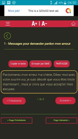 SMS d'excuses à son amour - Demander Pardon Screenshot 1