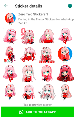Zero Two Stickers for WhatsApp Screenshot 0