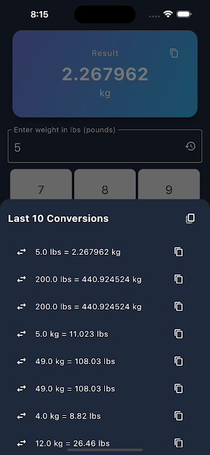 lbs to kg Converter Screenshot 1