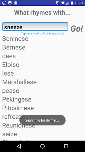 RhymeBook Rhyming Dictionary Screenshot 2