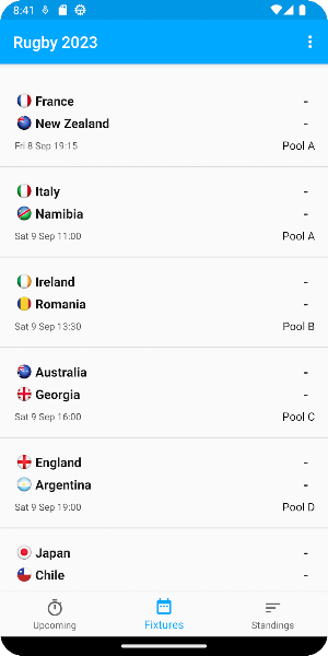 Live Score for Rugby Cup 2023 Screenshot 1