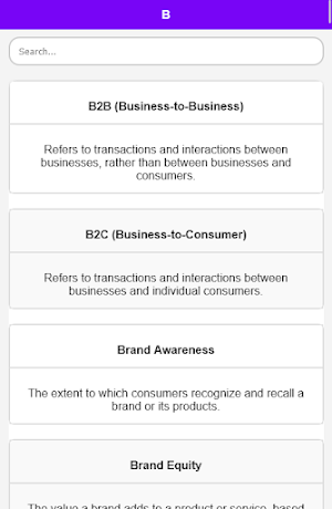 Marketing Terms Dictionary Screenshot 2