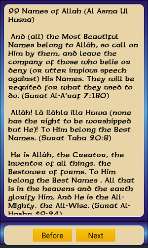 99 Names of Allah Asmaul Husna Screenshot 1