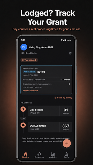 Skilled Visa Tracker: 189 190 Screenshot 1