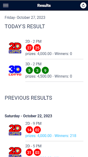 Live Lotto PCSO Results Screenshot 1