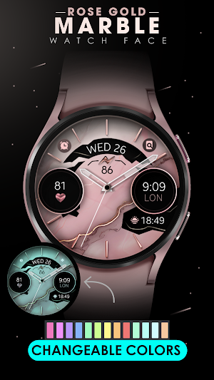 Marble Rose Gold Watch Face Screenshot 2