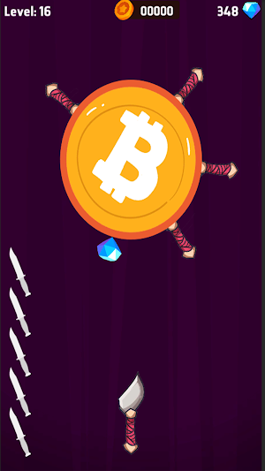 Crypto Knife Hit - Earn BTC! Screenshot 1