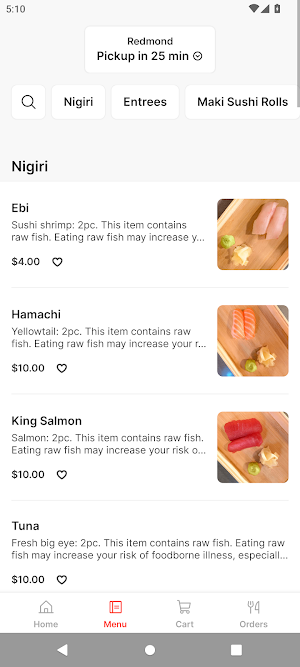 NorthFresh Sushi Screenshot 1