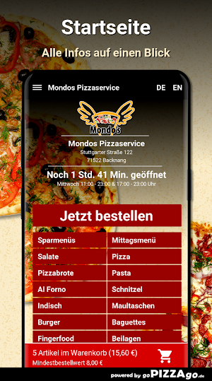 Mondos Pizzaservice Backnang Screenshot 1