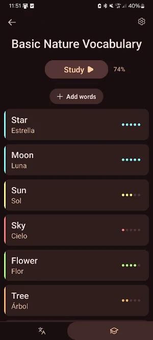 Iona - Translator & Flashcards Screenshot 3