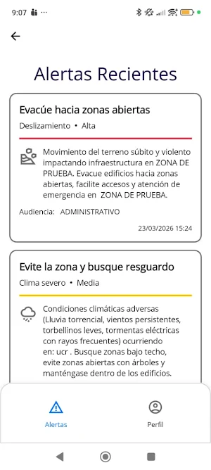 Alertas UCR Screenshot 1