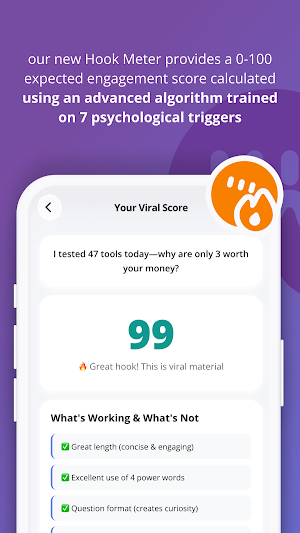 hookscore AI: Viral Hook Test Screenshot 1