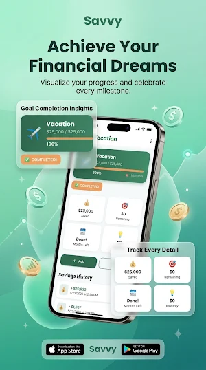 Savings Goals - Savvy Screenshot 1