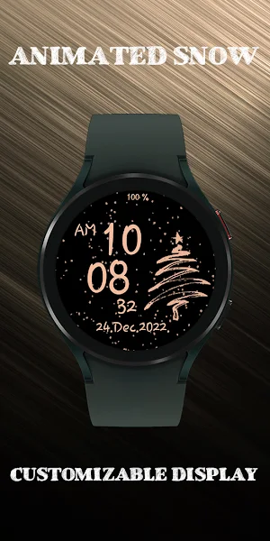 Rose gold animated snow watch Screenshot 1