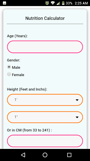 Nutrition Calculator Screenshot 0