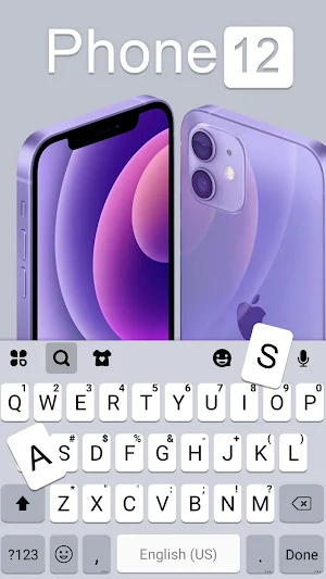Purple Phone 12 Keyboard Background Screenshot 1
