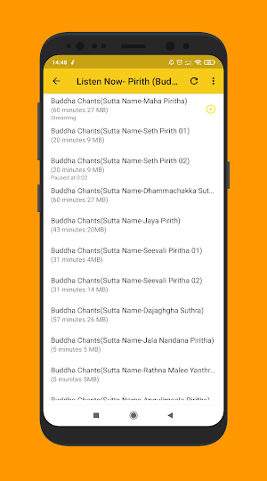 Buddha Chants Pirith Player(Dhamma Sermons /Sutta) Screenshot 2