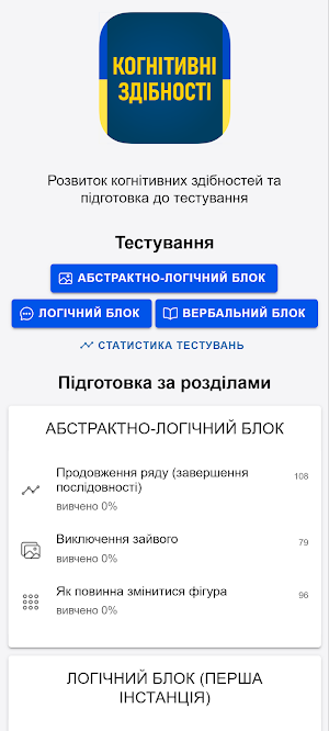 Тест когнітивних здібностей Screenshot 0