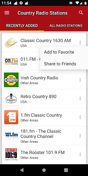 Country Music Radio Stations Screenshot 1