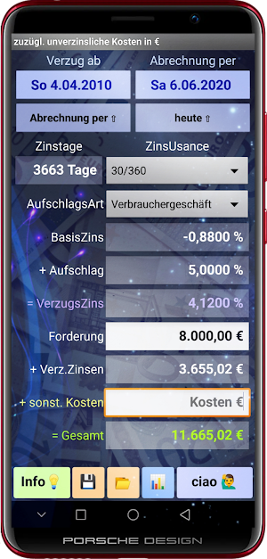 VerzugsZinsen Screenshot 1