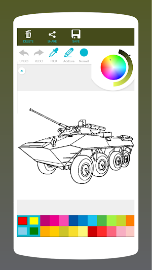 Military Vehicles Coloring Screenshot 1