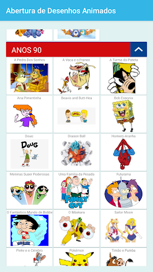 Músicas de abertura de desenhos animados. Screenshot 1