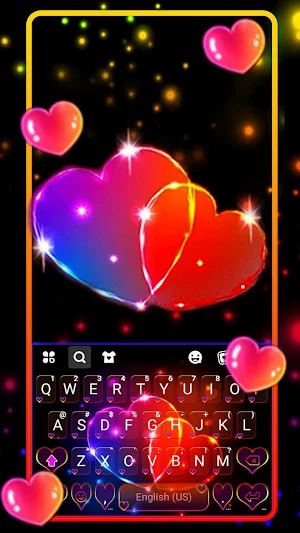 Neon Heart Lights 2 Keyboard Theme Screenshot 0