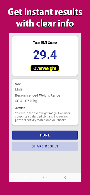 MeasureWell - BMI Calculator Screenshot 2