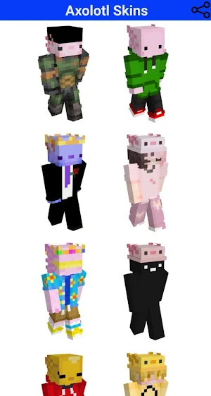 Axolotl Skins For Minecraft Screenshot 1