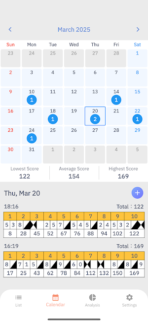 Bowlard Log Screenshot 2