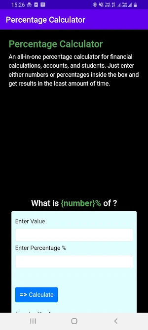 Percentage Calculator Screenshot 0