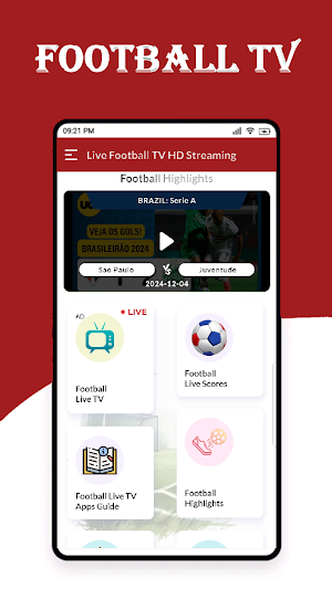 Live Football TV HD: Streaming Screenshot 0