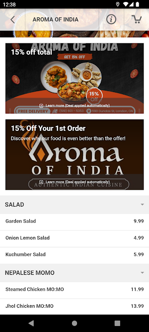 Aroma Of India Screenshot 1