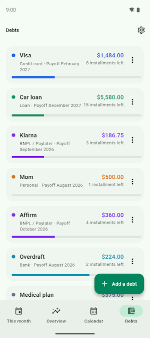 List Debt: Installment Tracker Screenshot 3