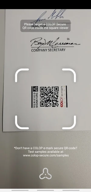 COLOP Verification App Screenshot 0