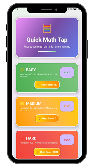 Quick Math Tap Screenshot 1