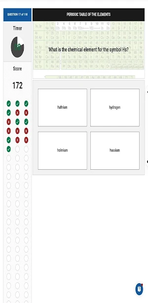 PERIODIC TABLE ELEMENTS QUIZ Screenshot 1