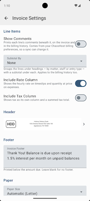 Chaos Billing Screenshot 3