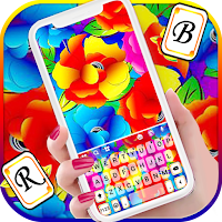 Bright Color Flowers Keyboard Background
