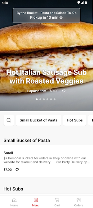By the Bucket Pasta and Salads Screenshot 1