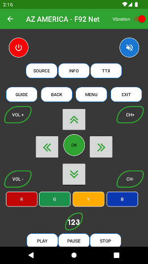 Remote for Az America box Screenshot 1