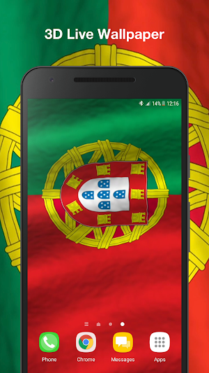 3D Portugal Flag Live Wallpaper Screenshot 0