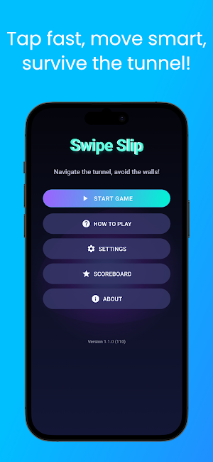 Swipe Slip: Tunnel Reflex Game Screenshot 0
