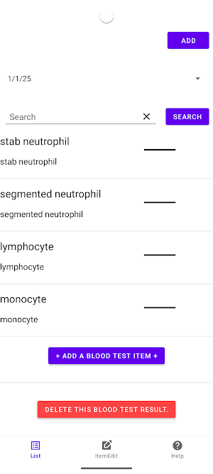 Blood test Records Screenshot 3